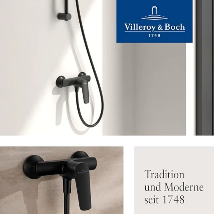 Villeroy & Boch Oasis Duscharmatur, Mischbatterie mit Rückflussschutz und Keramikkartusche, verchromt – Bild 8