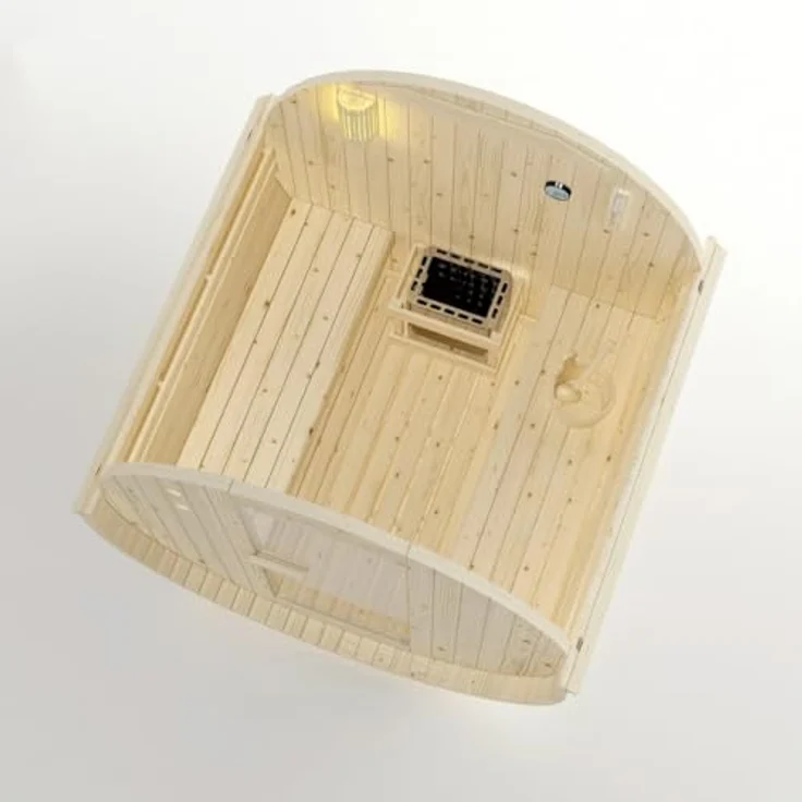 Sanotechnik Fasssauna »TROMSÖ L«, 3,8 mm, geeignet für 4 Personen, Fichetnholz, Gartensauna – Bild 5