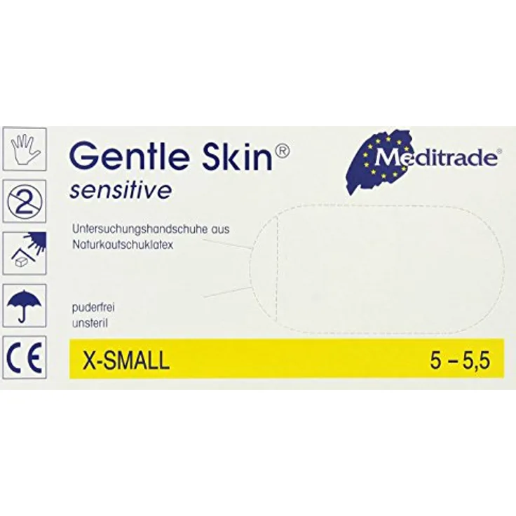 Meditrade 1221RXST Sanfte hautempfindliche Einweghandschuhe, Größe X-SMALL, Packung mit 100 Handschuhen