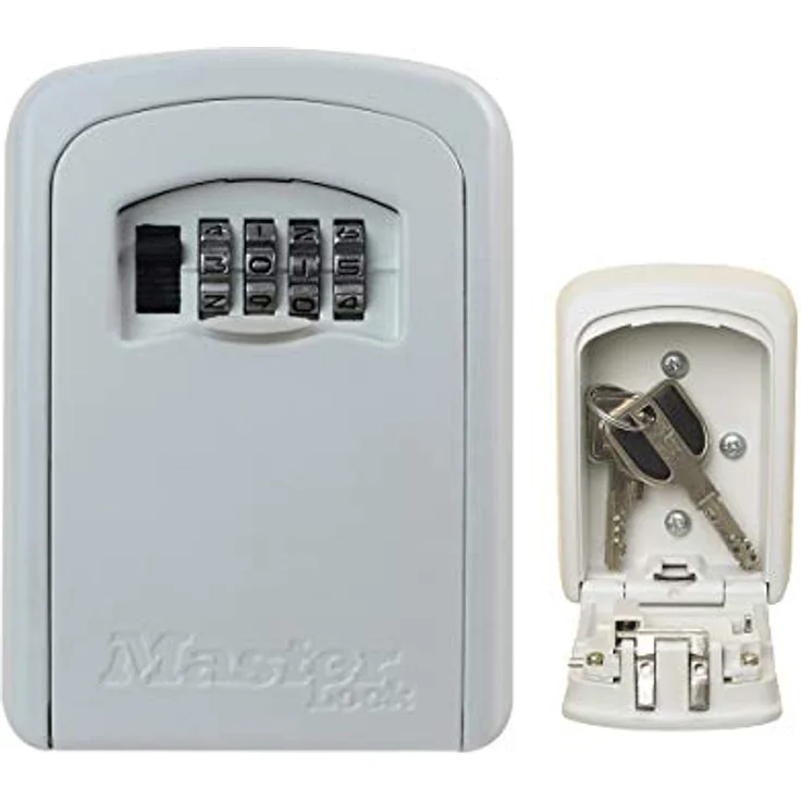 Master Lock Weiß Schlüsseltresor, Wandhalterung, Aussen, 11.9 x 8.5 x 3.6 cm, Schlüsselsafe – Bild 1