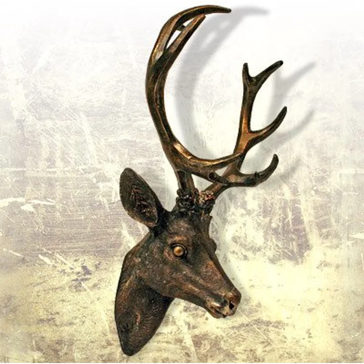 Deko Hirschgeweih in Bronze 20 x 12 x 30 cm – Bild 4