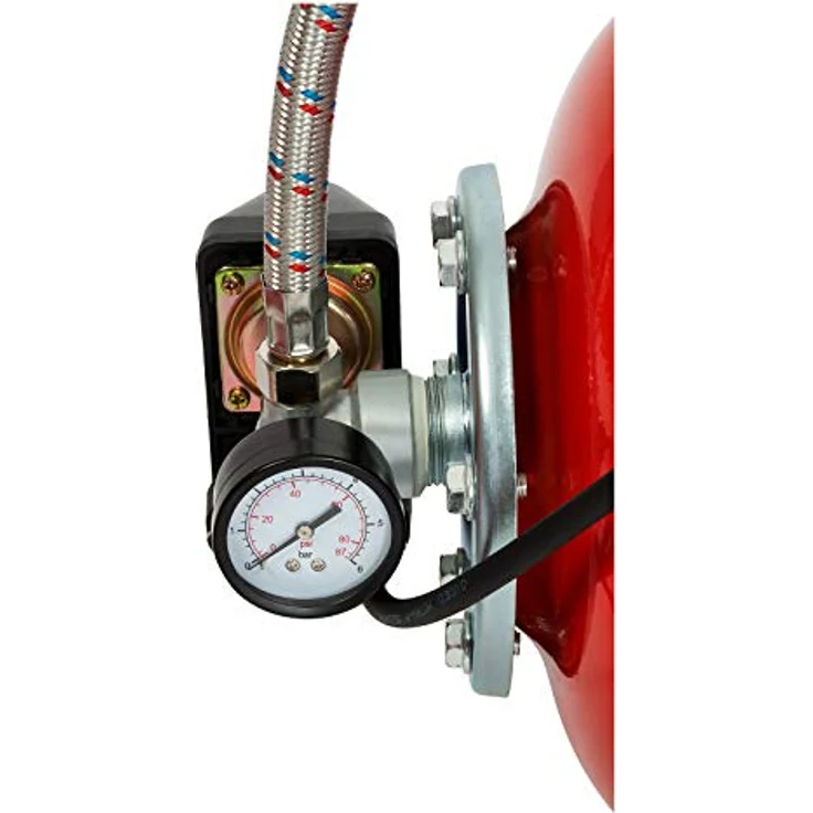 Grafner Hauswasserwerk 1200 Watt, Hauswasserautomat mit 25 Liter Kessel, max. 5 bar, 3800 L/h Fördermenge, Start/Stop Automatik, Druckschalter, Manometer, Trockenlaufschutz – Bild 5