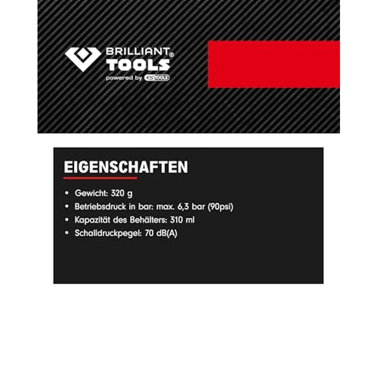 Brilliant Tools Mini Druckluft-Stabschleifer, gerade – Bild 3