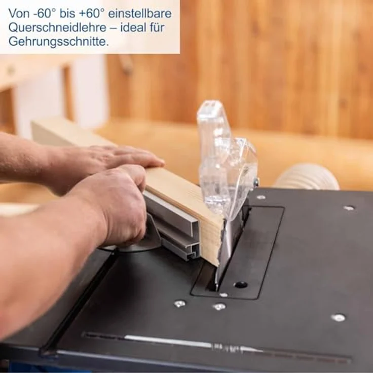 Scheppach HS210 Tischkreissäge, 70 mm Schnitthöhe, 1500W, Tischgröße 500 x 445 mm, Ø210 mm Sägeblatt, inkl. Querschneidlehre & Längsanschlag – Bild 7