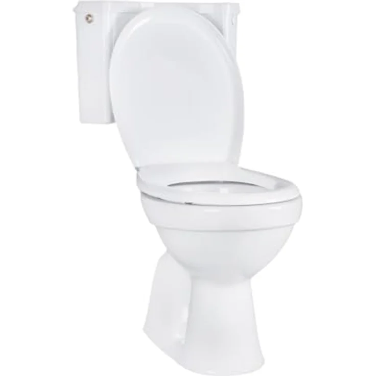 Belvit WC Set Taharet, Stand-WC mit integrierter Bidet-Funktion, Softclose Duroplast Sitz und Eck Aufputzspülkasten AP2001, spülrandlos  – Bild 3