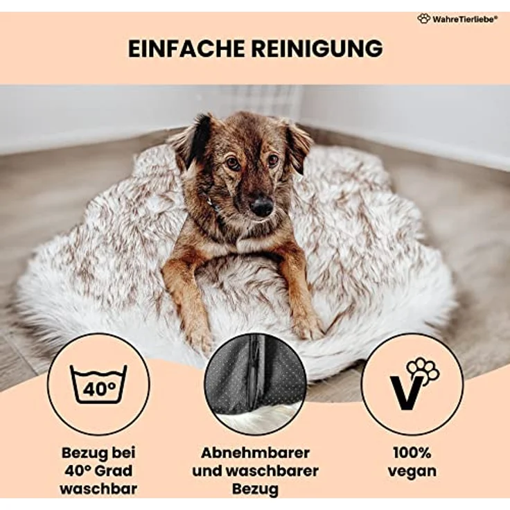Wahre Tierliebe® Hundebett Relax - Das Original mit echter Matratze - waschbar, Hundekissen, Hundekorb, Flauschiges Hundebett für große, mittelgroße & kleine Hunde – Bild 4