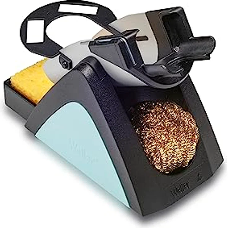 Weller T0051518499 WSR 210 Pinzette, 2-in-1 Sicherheitsablage mit Metallwolle Messing und Schwamm – Bild 2