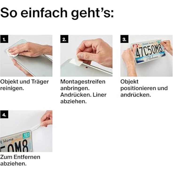 fischer Montagestreifen, doppelseitige Klebestrips, stark belastbar bis 2,5 kg, wieder ablösbar, Aufhängung ohne Bohren, 20 Strips 22 x 36 mm – Bild 4