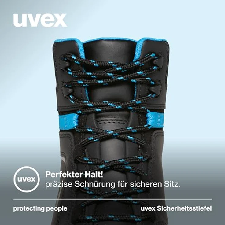 Uvex 2 Xenova Stiefel S3, Sicherheitsschuh mit metallfreier Kunststoffkappe, blau-schwarz, Größe 43 – Bild 5