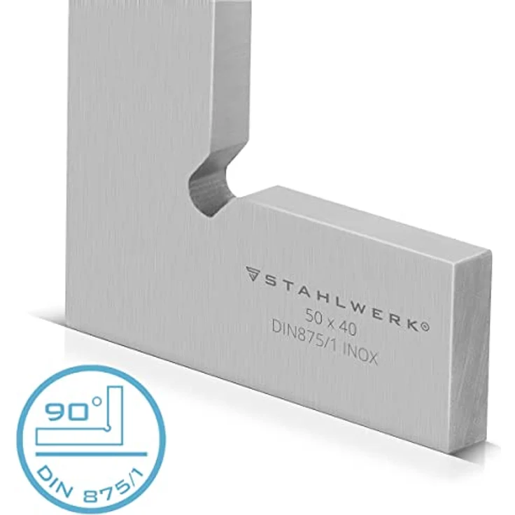 Stahlwerk Flachwinkel 90° Set 6-teilig DIN 875/1, rostfreier Edelstahl, präzise Messung, für Stahl- und Metallbau – Bild 3
