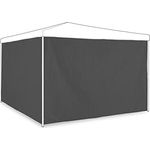 Relaxdays Seitenteile für Pavillon, 2er Set, HxB: 2x3 m, Seitenwände ohne Fenster, wasserdicht, PE-Kunststoff, grau