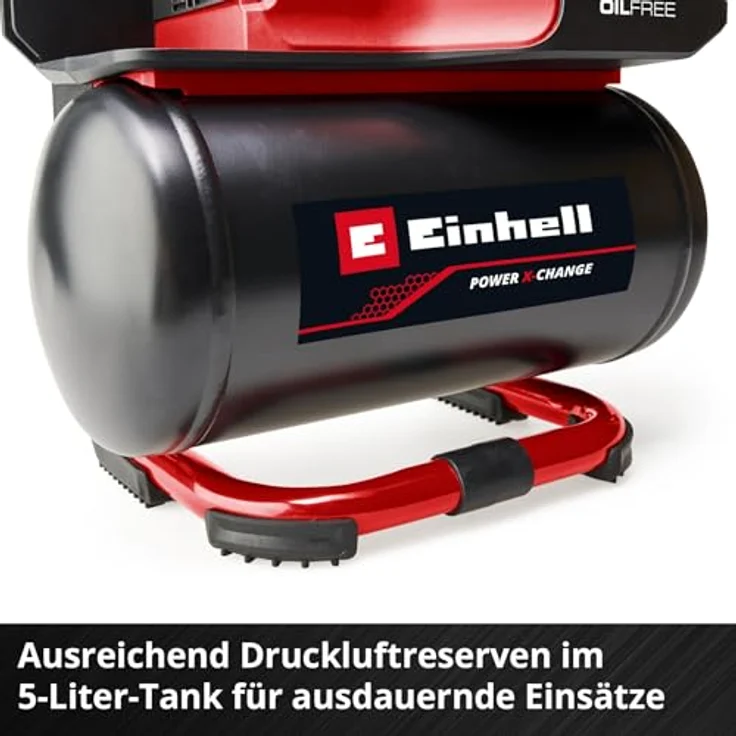 Einhell Akku-Kompressor TE-AC 18/75 Li OF-Solo 8 bar Ohne Akku 5L Tank 18V Power X-Change (4020410) – Bild 7