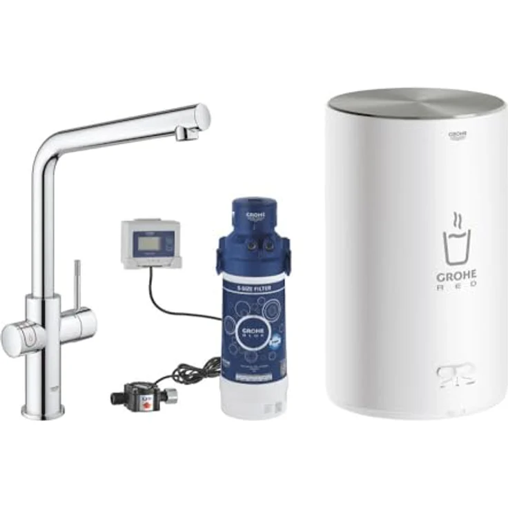 Grohe Red Duo L-Auslauf Küchenarmatur, Hochdruck mit Kochwasserboiler M, chrom – Bild 1