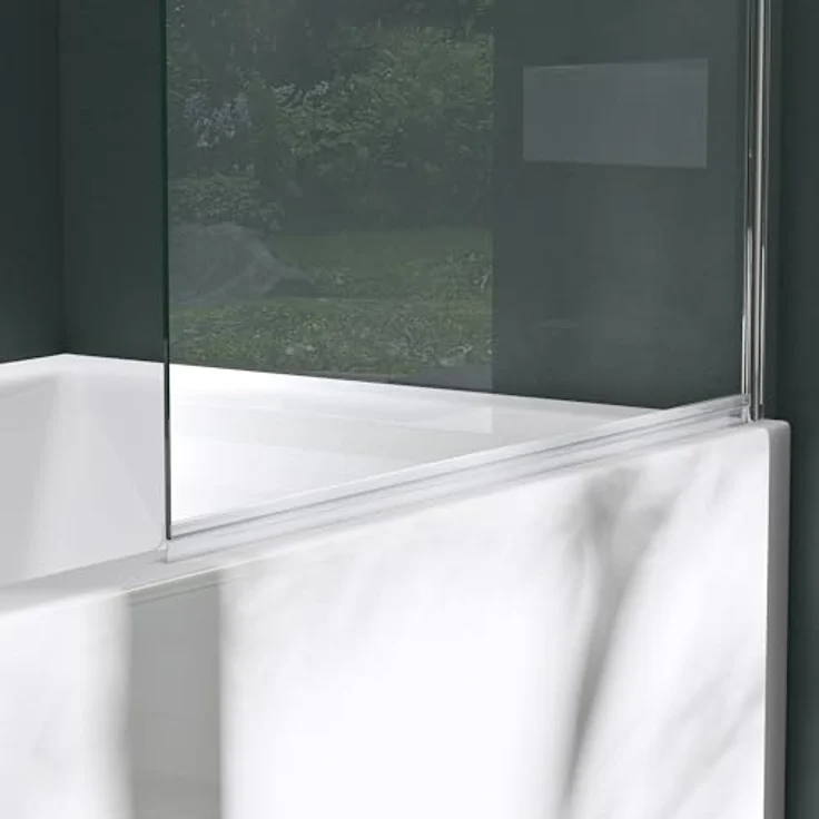 Mai & Mai Duschwand Cortona201, Badewannenwand aus 6mm ESG-Sicherheitsglas mit NANO-Versiegelung, 80x140cm, schwenkbar 180° – Bild 5