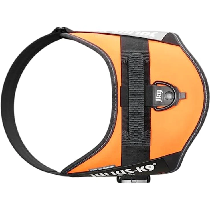 JULIUS K-9 IDC Powergeschirr, Größe XL/2, UV Orange - Robustes Hundegeschirr mit austauschbaren Klettaufschriften und reflektierenden Elementen – Bild 4