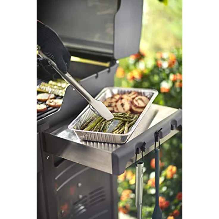 Weber 6454 Alu-Tropfschalen 22 x 42 cm, 5 Stck, Einwegschalen, Fettauffangschalen – Bild 3