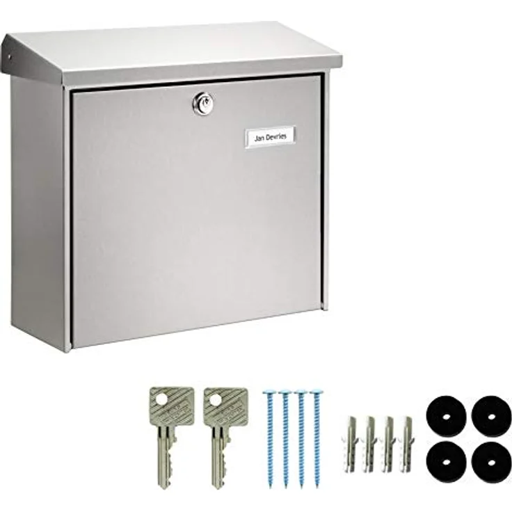 BURG-WÄCHTER Briefkasten mit aufklappbarem Regendach, A4 Einwurf-Format, EU Norm EN 13724, Verzinkter Stahl, Comfort 913 Si, Silber – Bild 8