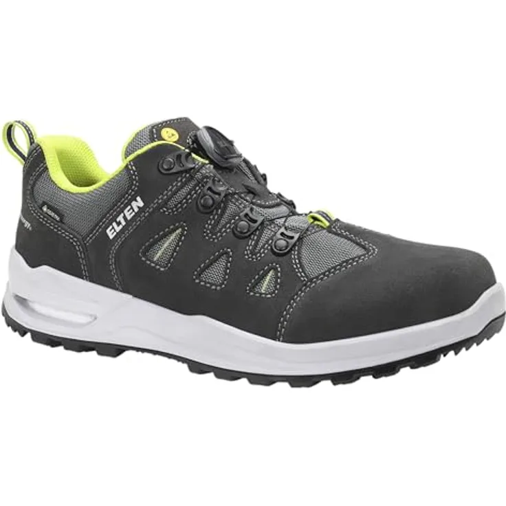GCS ELTEN Berufshalbschuh RILEY XXF BOA GTX, Sicherheitsschuh grau-lime, Low ESD O2 WR CI, Gr. 44