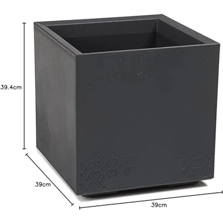 ONDIS24 Pflanzkübel Caro 40, Blumenkübel in Beton Optik mit 36L Volumen, frostsicher, UV-beständig und mit Rollen, 100% recycelter Kunststoff – Bild 8