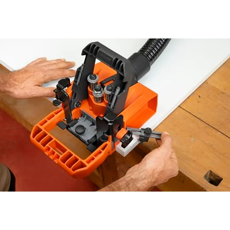 Blum ECODRILL NEU - Scharniere verarbeiten, Topfabstand einstellbar, federunterstützte Materialdickeneinstellung, integrierter Absaugstutzen, vertikal bohren – Bild 5
