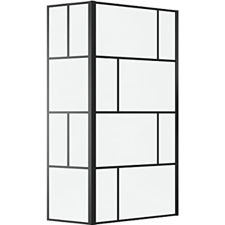 MARWELL Duschwand in modernem Design 90+40 x 195 cm - Glasdusche mit matt schwarzen Wandprofil - Einscheibensicherheitsglas für höchste Sicherheit - Montage auf Duschwanne oder Fliese – Bild 2