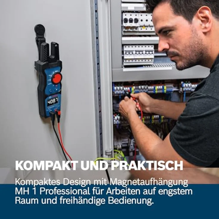 Bosch Professional GFM 1000-15, Digital-Stromzangen-Multimeter bis 1.000 V, Blau/Schwarz, True RMS, IP54, integrierter NCV – Bild 4