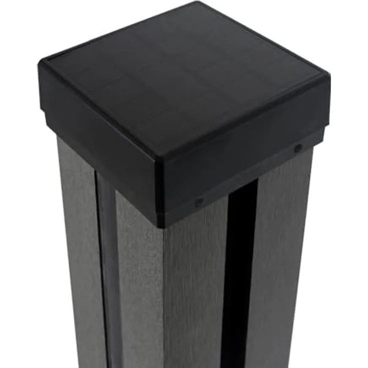 HOME DELUXE DINA DELUXE Zaunpfosten Nutleiste mit integrierter Solar LED Beleuchtung, Schwarz, witterungsbeständig und einfach zu montieren – Bild 8