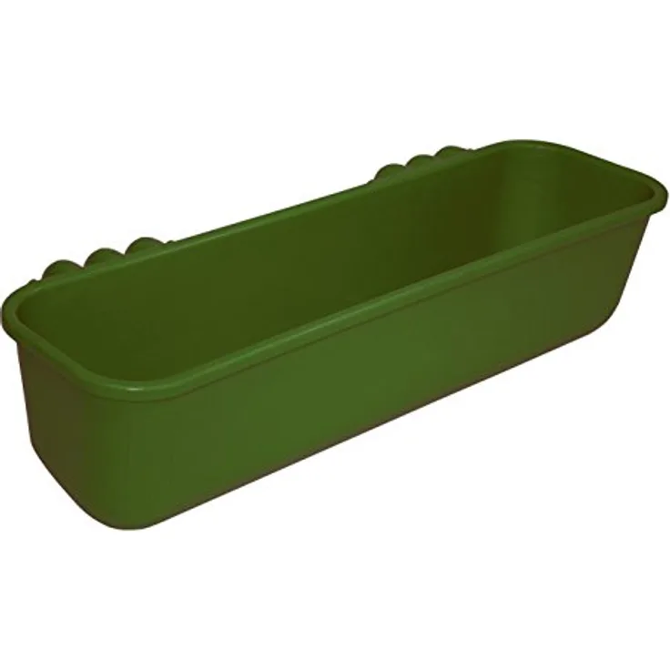 Kerbl 3268 Langfuttertrog zum Einhängen, 42 Liter, 100 cm, Futternapf - besonders stabil, glasfaserverstärkter Kunststoff, extra starke Einhängelaschen