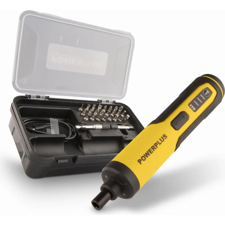 Powerplus POWX00420, 4V elektrischer Schraubendreher mit 1300 mAh Akku, kompakt und leistungsstark, Golden