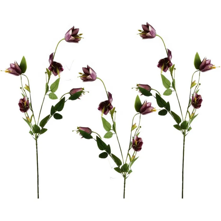 "NTK-Collection Kunstblume Glockenblume 89 cm Flora bordeaux, Naturgetreue Kunstblume Dekoration"