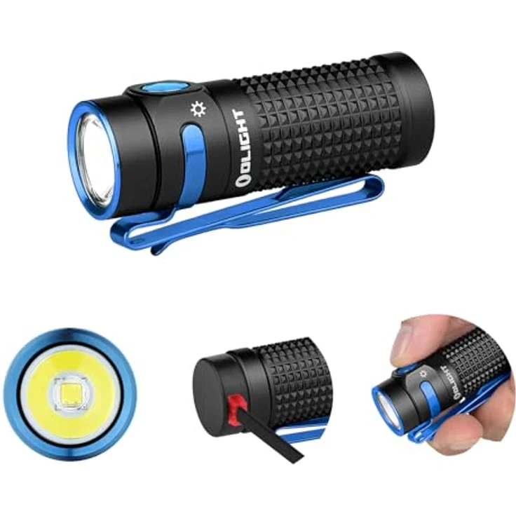 OLIGHT Baton 4, Wiederaufladbare Mini-Taschenlampe mit 1300 lm und 170 m Leuchtweite, robustes Gehäuse, Mikroperforiertes Display – Bild 1