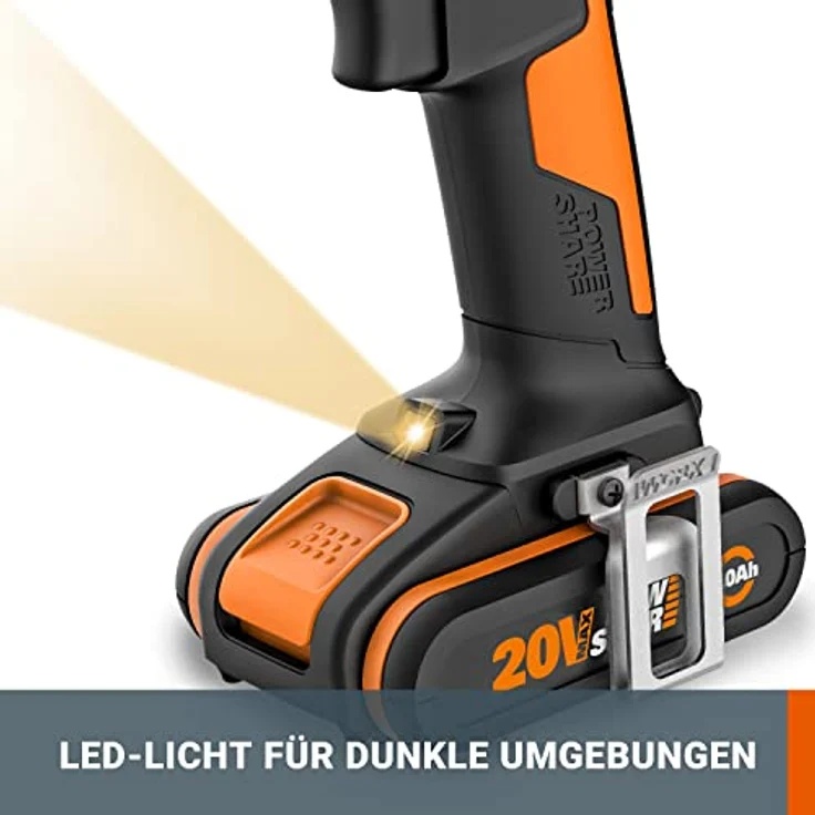 Worx Akku-Bohrschrauber WX100, 20V, max. 1600 U/min, inkl. Akku & Ladegerät – Bild 6