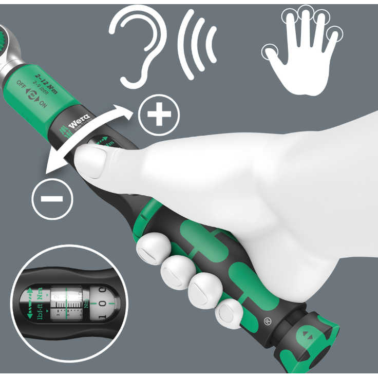Wera Drehmomentschlüssel 1/4" Safe-Torque Set A1 & Set A2 2-12 Nm inkl. Tasche, Version: Safe-Torque A 1 Set – Bild 7