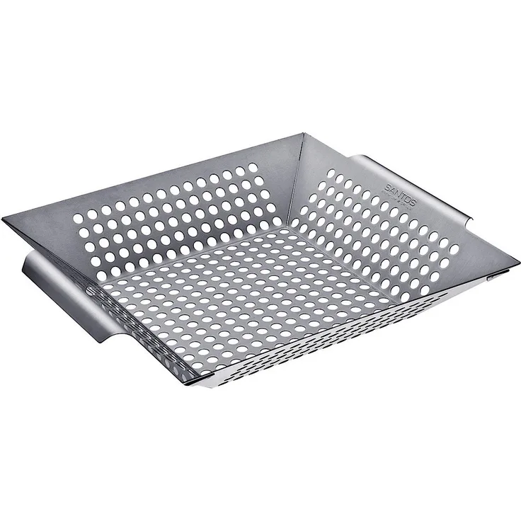 SANTOS Gemüsekorb XL / Grillwok Edelstahl, 30,5 x 30,5 cm