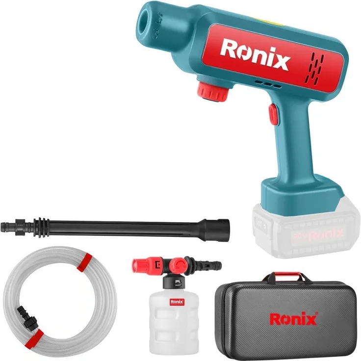 Ronix Akku-Hochdruckreiniger 8628C, 20 V mit 22 bar, Multifunktionsdüse und Selbstansaugfunktion
