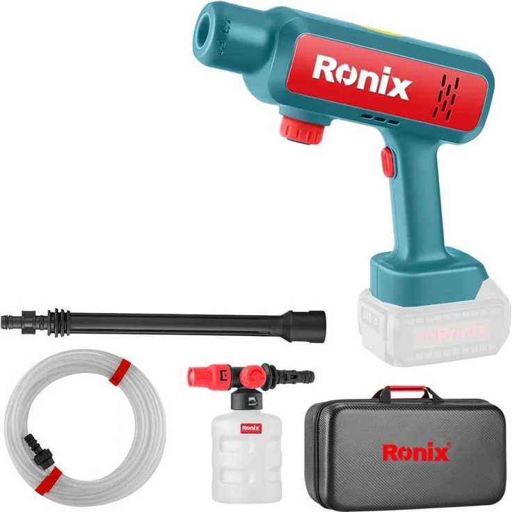 Ronix Akku-Hochdruckreiniger 8628C, 20 V mit 22 bar, Multifunktionsdüse und Selbstansaugfunktion
