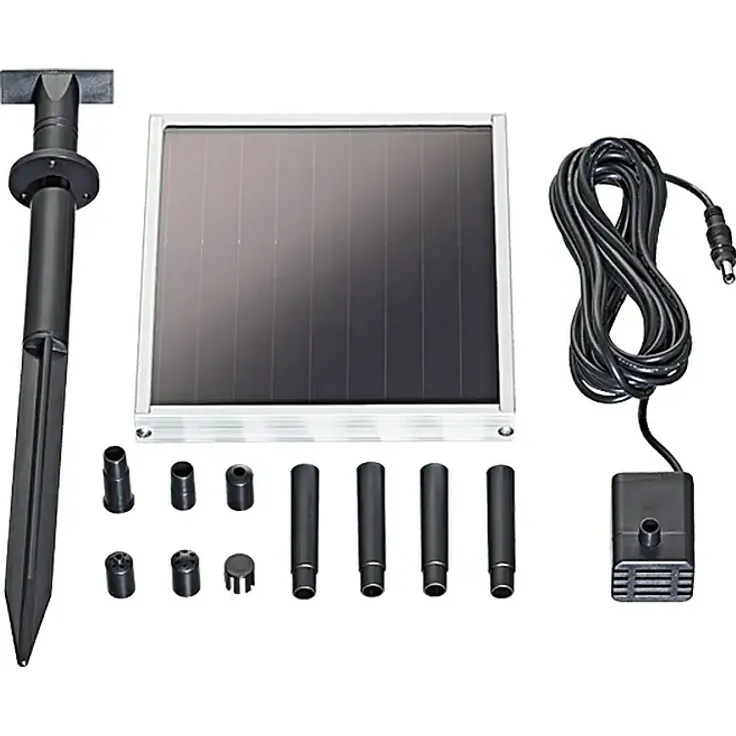 Neptun Classic Solar-Teichpumpe NCSTP-O 150, 150 l/h fördermenge, inkl. Solarpanel und 4 Düsenaufsätzen