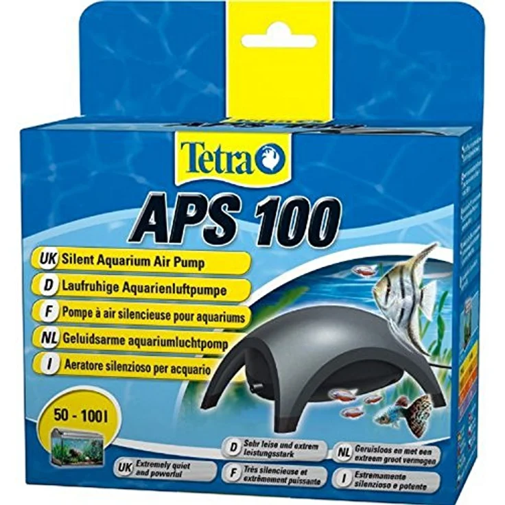 Tetra APS 100 Aquarium Luftpumpe - leise Membranpumpe für Aquarien von 50-100 L, schwarz – Bild 1