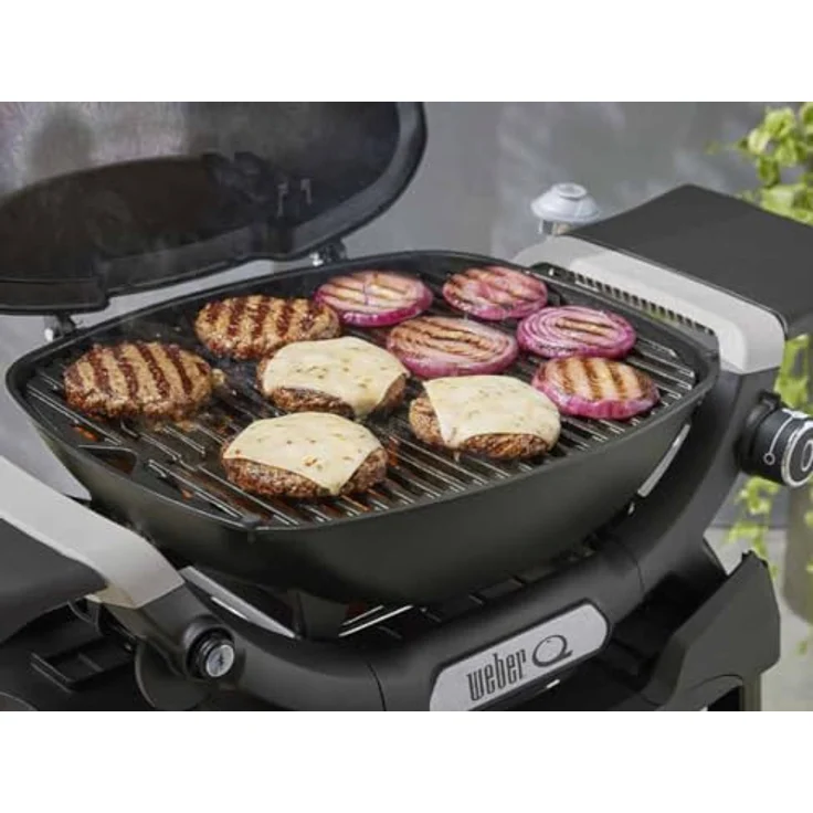 WEBER Gasgrill Q 1200N, kompakt und mobil mit 2,93 kW Brenner, schwarz mit Standfuß – Bild 5