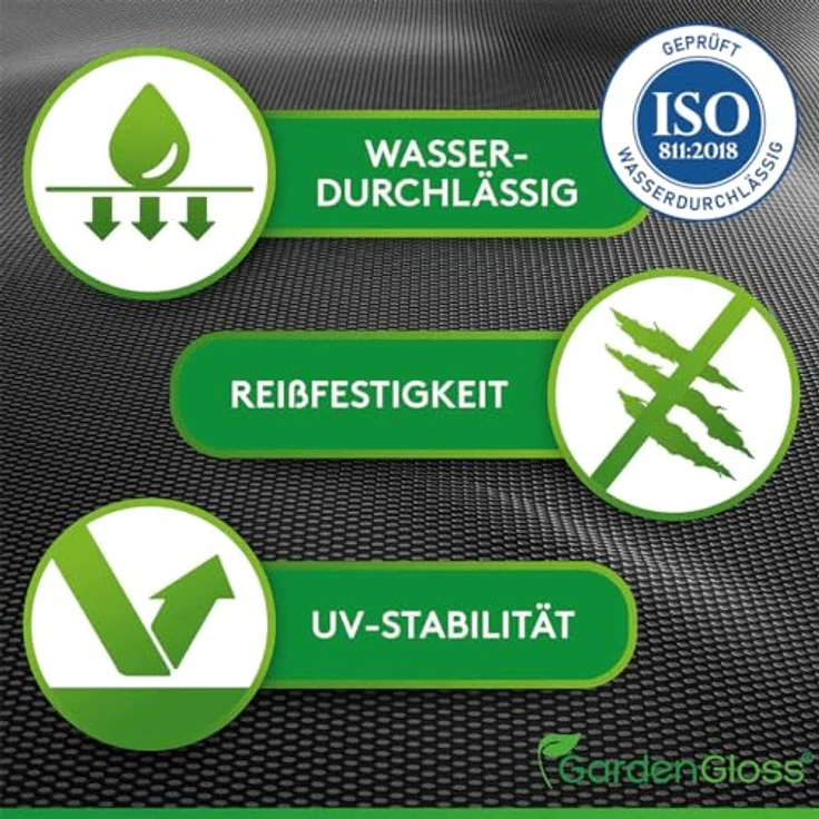 GardenGloss® Unkrautvlies 50m² – Wasserdurchlässige, reißfeste Unkrautfolie mit hoher UV-Stabilisierung, 50g/m² (50m x 1m, 1 Rolle) – Bild 2