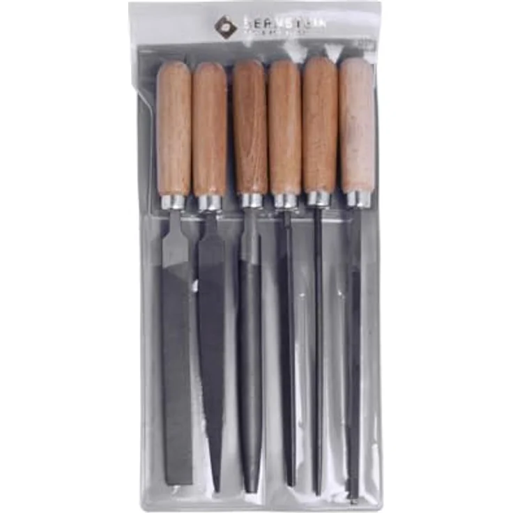 Bernstein Schlüsselfeilen-Set mit Holzheft im Etui 6tlg. 100 mm (5-240) – Bild 2