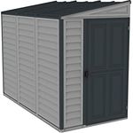 Duramax SideMate PLUS 4 x 8 (2.91 m²) Kunststoff gerätehaus mit Metallfundament Set, Wendetür, robuste Metalldachkonstruktion, wartungsfreier Vinylschuppen, Elfenbein