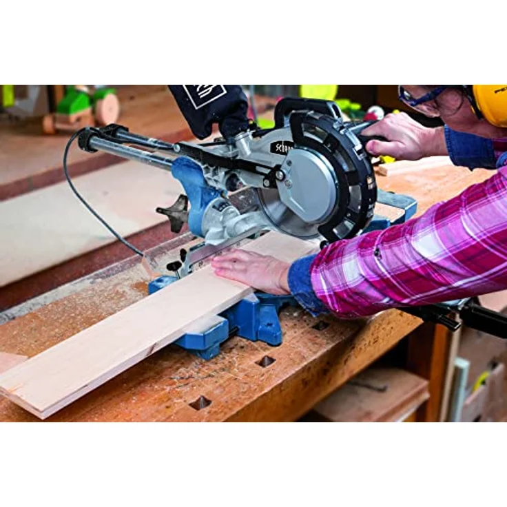 Scheppach Zug-, Kapp- und Gehrungssäge HM2000 SE Kreissäge Tischsäge 2000 Watt – Bild 2