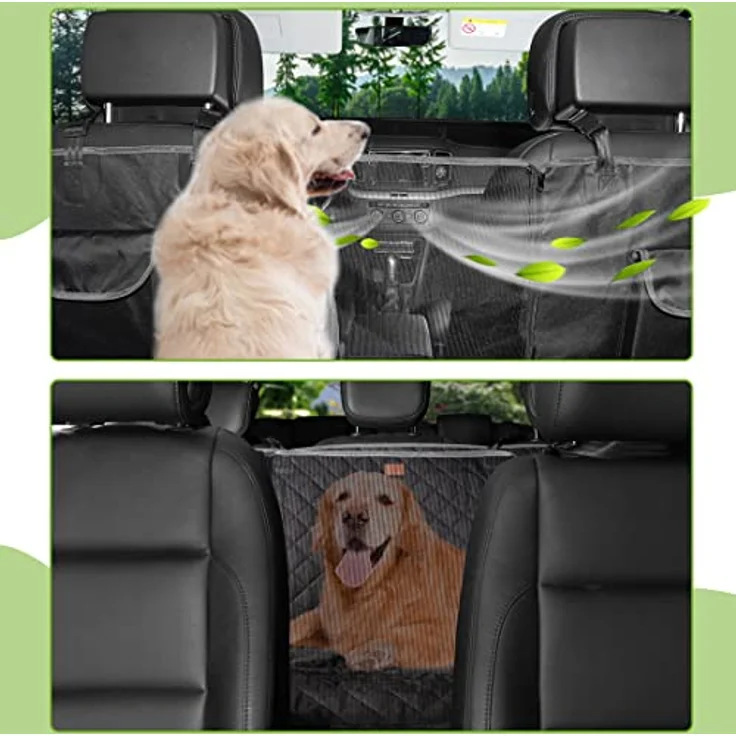 Kingsleeve® Autoschondecke Wasserdicht Kratzfest Universal Sichtfenster Sitzgurt rutschfest Hundedecke für Auto Rücksitz Rückbankschutz Hunde SUV – Bild 5