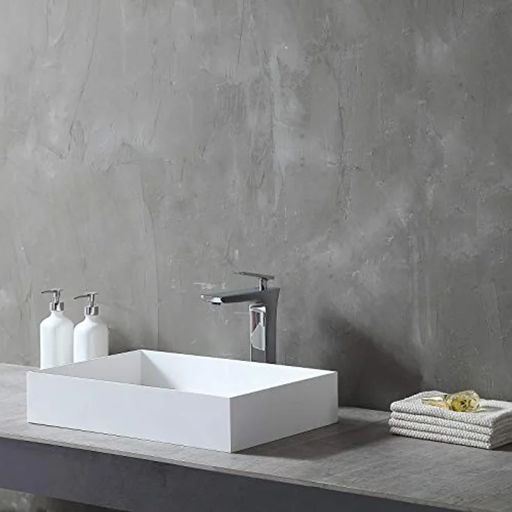 BERNSTEIN Aufsatzwaschbecken aus Mineralguss TWA112 - Schwarz matt, 50 cm breit – Bild 4