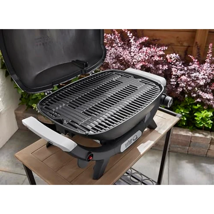 Weber Q2100N Gasgrill, 53 x 38cm Grillfläche, 1 Brenner, hoher Deckel, porzellanemaillierter Guss-Grillrost, Schwarz – Bild 9
