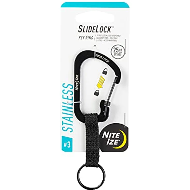 NITE Ize Schluessel-Karabiner NI-CSLW3-01-R6 Keyring Gr.3 Schwarz 1St.