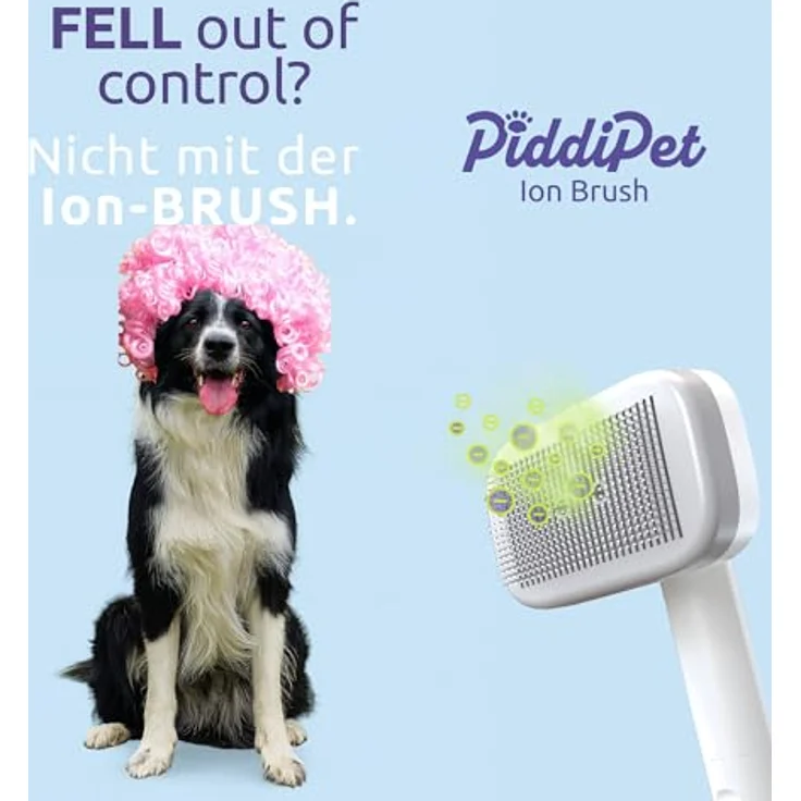 Mediashop PiddiPet IonBrush Ionen Tierhaarbürste, selbstreinigend mit Ionen-Generator, für sanfte und statikfreie Fellpflege bei Hund & Katze – Bild 4
