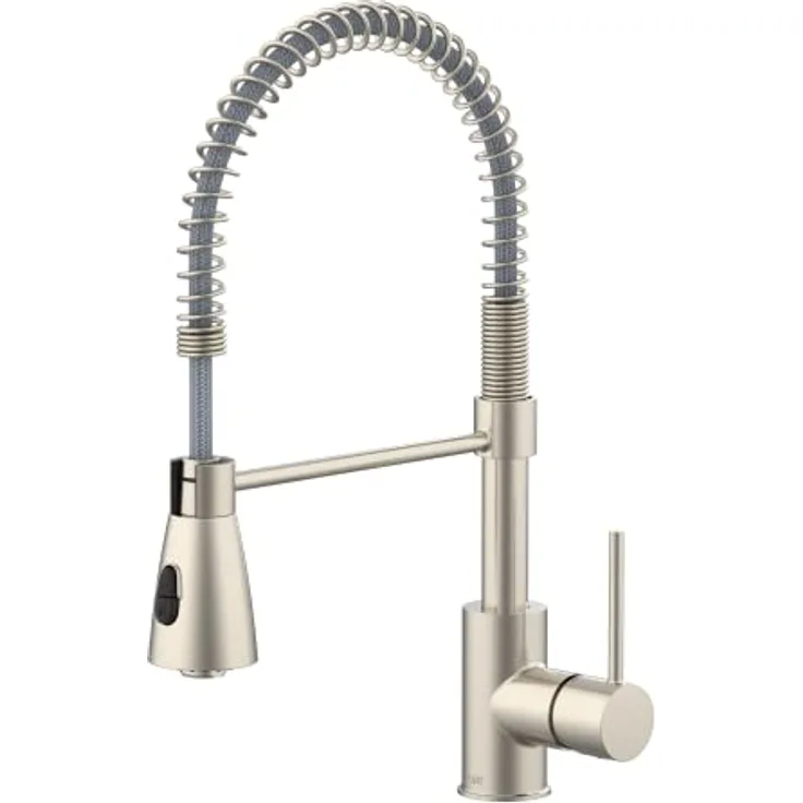Lenz Küchenarmatur KALANI² in Nickel-Optik – mit verstellbarer Geschirrbrause – einfache Installation und hochwertige Verarbeitung - 46070322
