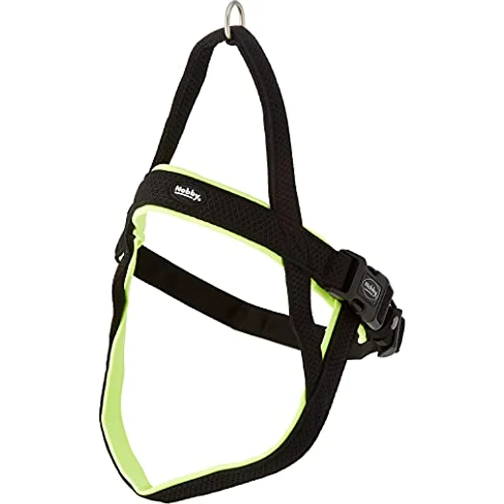 Nobby Norwegergeschirr Mesh Preno, neon gelb L: 60-76 cm + 46 cm, B: 25/35 mm, 1 Stück – Bild 1